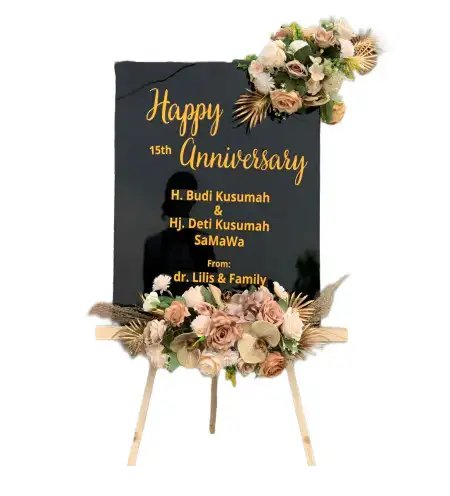 Papan Bunga Akrilik Wedding Hall Bekasi